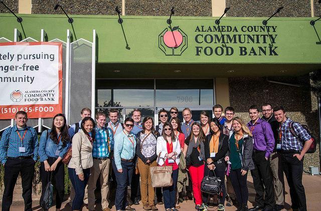 Students standing in front of Alameda County Community Food Bank