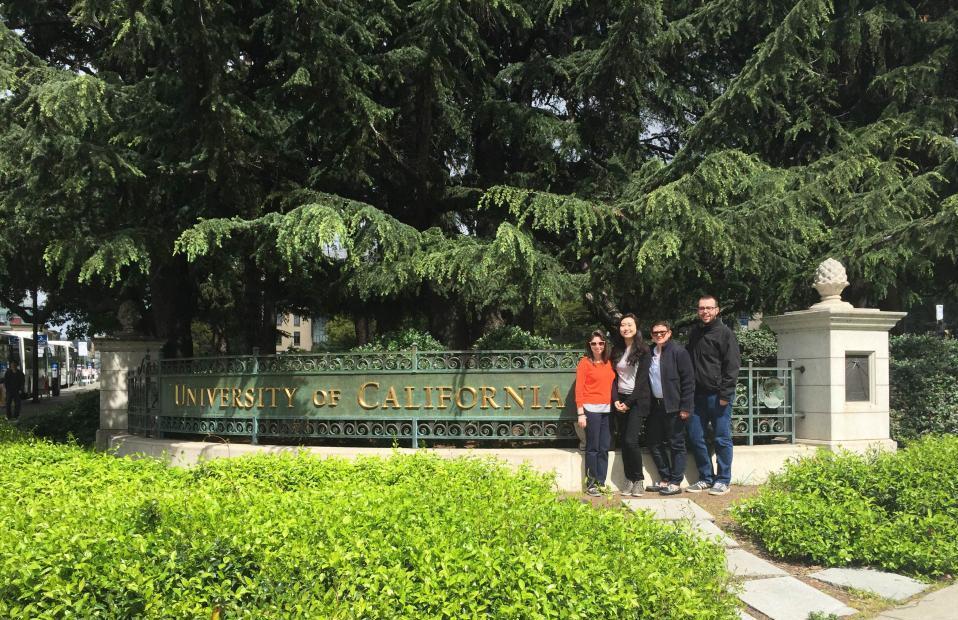 Students in front of the University of California sign