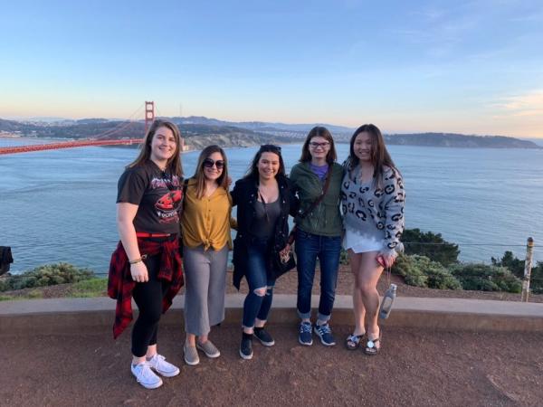 Students by the Golden Gate Bridge