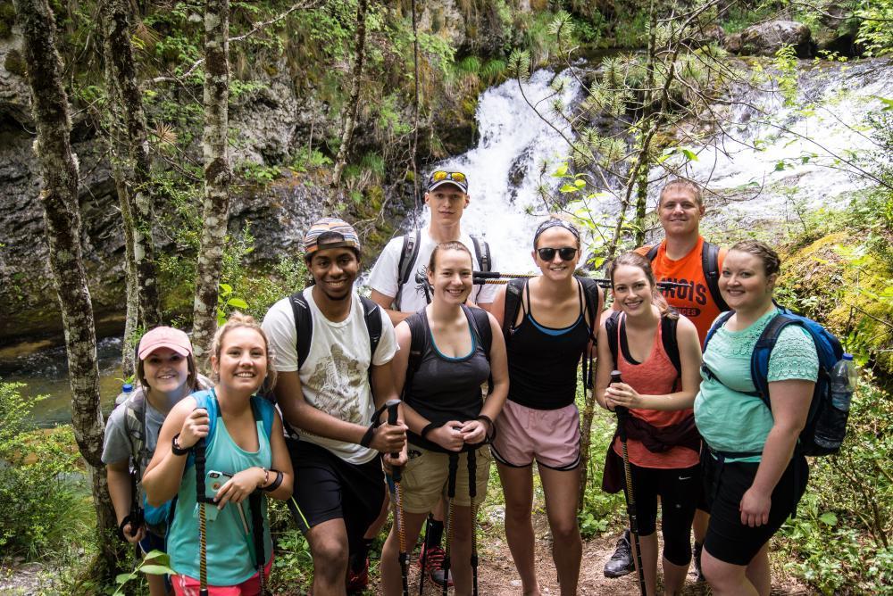 Students walking on Mt. Olympus