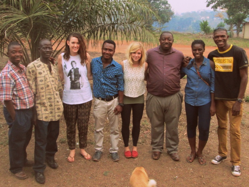 Pictured left to right; John Sam (Njala), Michael Columba (Njala), Annie Kelly (Illinois), Mohamed Aruna (Njala), Cortney Eisenmann (Illinois), Kepi Lackoh (Njala Professor), Nikky Sogbein (Illinois), Sidie (Njala)