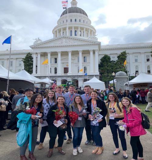 Students celebrating Agricultural Day in the state capitol