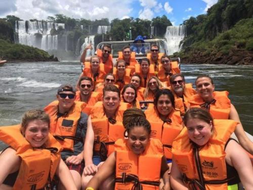 Study abroad students on a boat tour