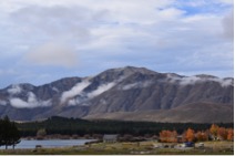 View of mountains from Astro Café in Lake Tekapo
