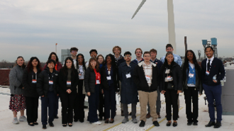 Students in ACE 436: Intl Business Immersion who traveled to downtown Chicago for a day of company visits and networking with alumni.