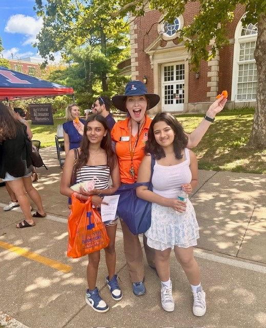 Sarah Low with ACE students at New Student Welcome in August.