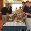 Students at a buffet