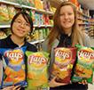 Students with different lays chips