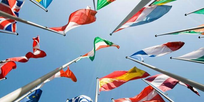 Collection of different countries flags
