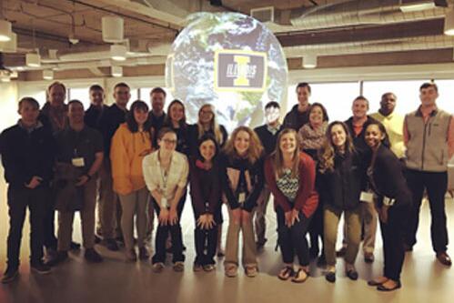 Students taking a picture at Climate Corporation