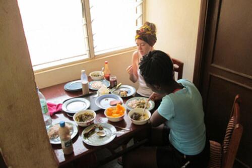 Annie and Nicky eating