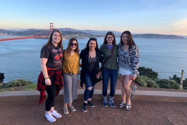 Students by the Golden Gate Bridge