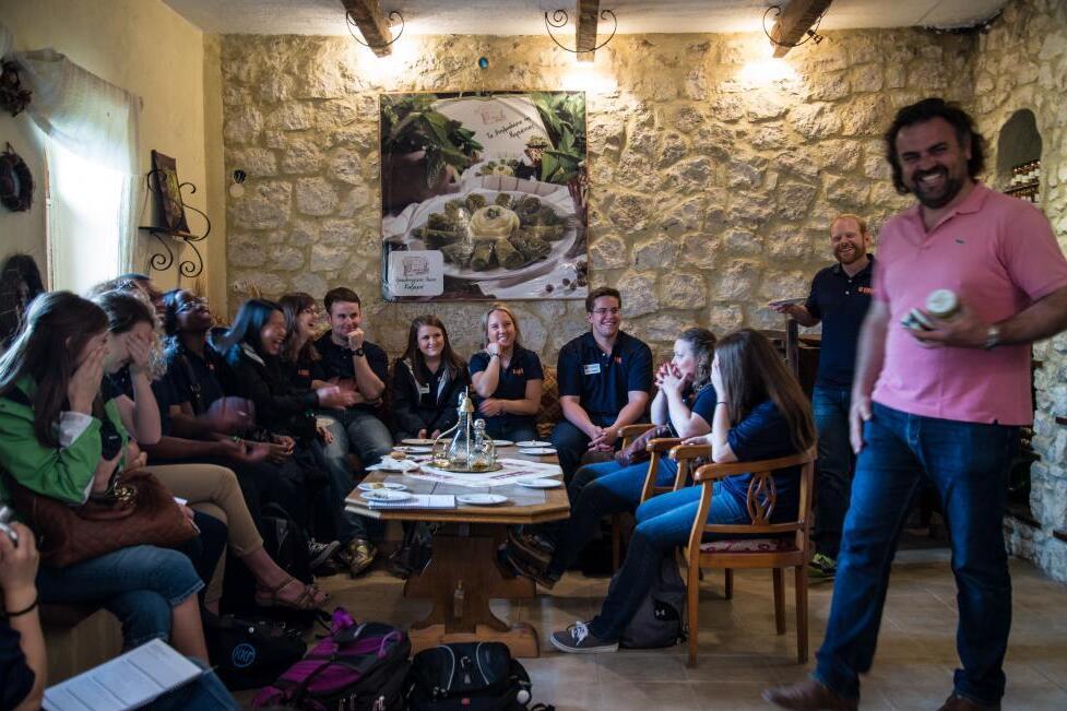  Mr. Kazakis explaining the vineyard’s history and the different products of the vineyard