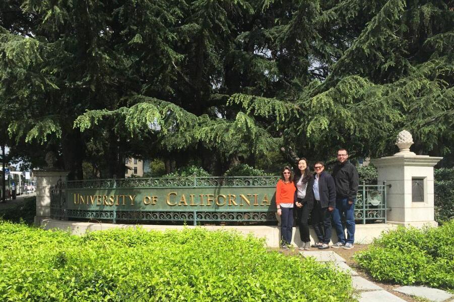 Students in front of the University of California sign