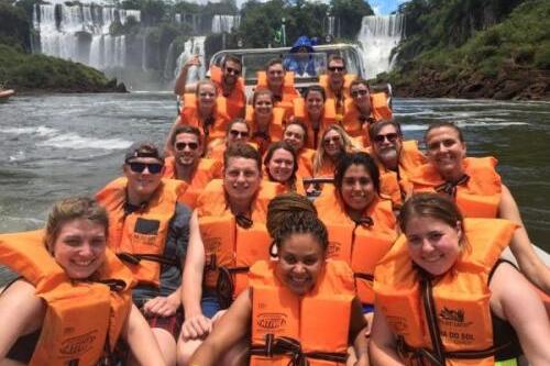 Study abroad students on a boat tour