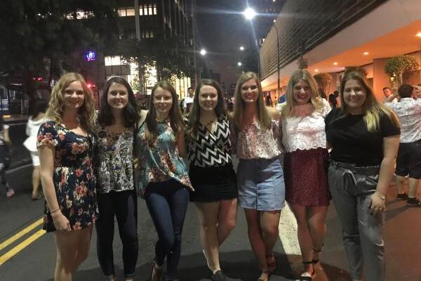 Study abroad students celebrating New Years