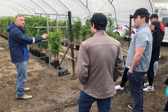 Jean Pierre explaining how Driscoll’s utilizes their demo farms.